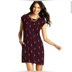 LOFT shift dress with whimsical cat print Sz L